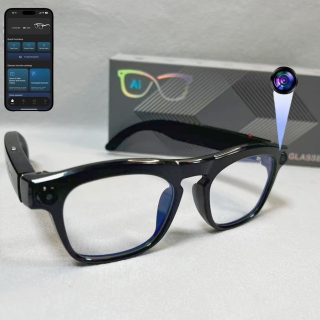 GV3 4K Smart Glasses with Camera Smart Video Sunglasses with Voice Record WiFi Transfer ChatGPT AI Smart Glasses 2026