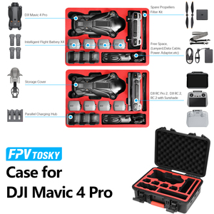 Amazear Estuche protector grande para DJI Mavic 4 Pro Drone, caja de almacenamiento impermeable a prueba de golpes con espuma personalizable - Product Image 2