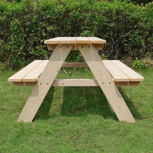 <span class=keywords><strong>Mesa</strong></span> de Comedor de Madera Simple para Exteriores con Sillas de Pino Resistentes al Agua, Marca Yuepeng Meimu, para Estudio Infantil y Uso en Jardín de Niños - Product Image 2