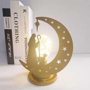 Ramadan lampada da tavolo con luci LED in ferro intagliato <span class=keywords><strong>stella</strong></span> luna <span class=keywords><strong>palazzo</strong></span> per Eid Mubarak & moschea decorazione islamica della tavola regalo - Product Image 5