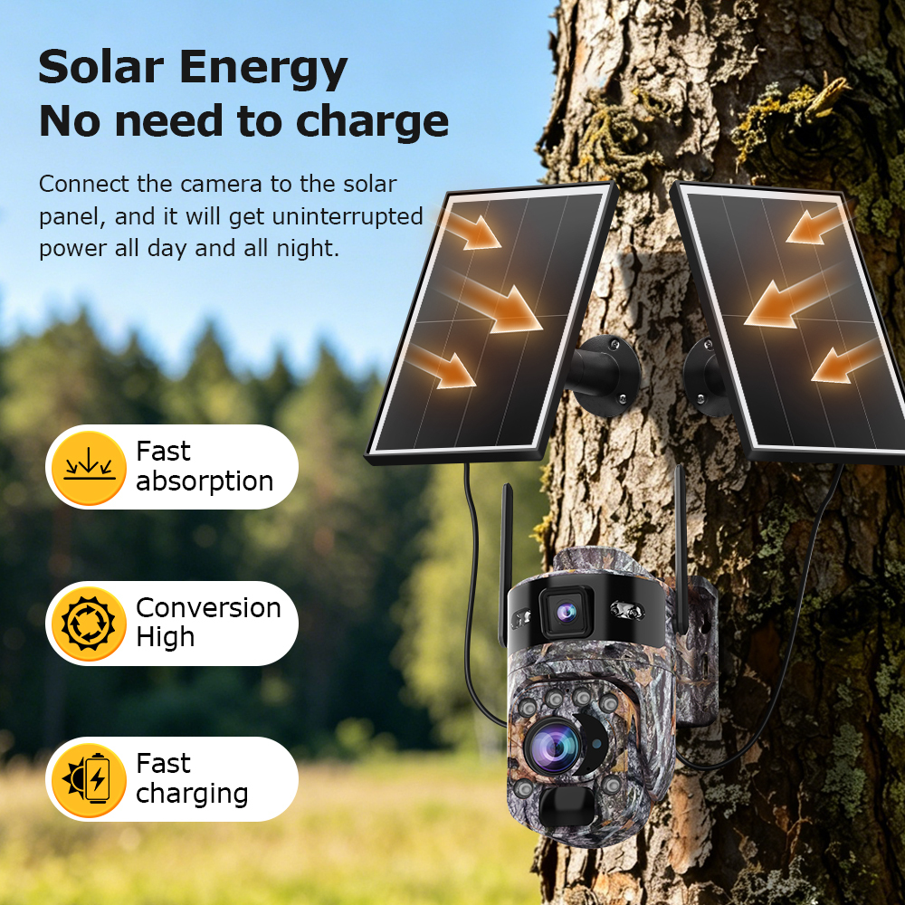 UBOX Solar Dual Lens 10MP CMOS Sensor Indoor/Outdoor Waterproof Camera with Pan-Tilt Two-Way Audio Wide Angle & ROHS Certified · image 5