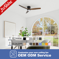 Ventilateur de plafond intelligent 1stshine de 52 pouces avec pales en bois massif, télécommande, éclairage LED intégré, efficace et de qualité supérieure