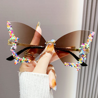 Surdimensionné sans cadre dégradé lunettes de soleil pour femmes luxe sans monture Double coeur bras nuances plage vacances lunettes de soleil 2025