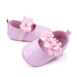 Chaussures de bébé fille princesse à semelle souple avec fermeture auto-agrippante, chaussures de marche mignonnes à fleurs pour bébés qui apprennent à marcher - Product Image 6