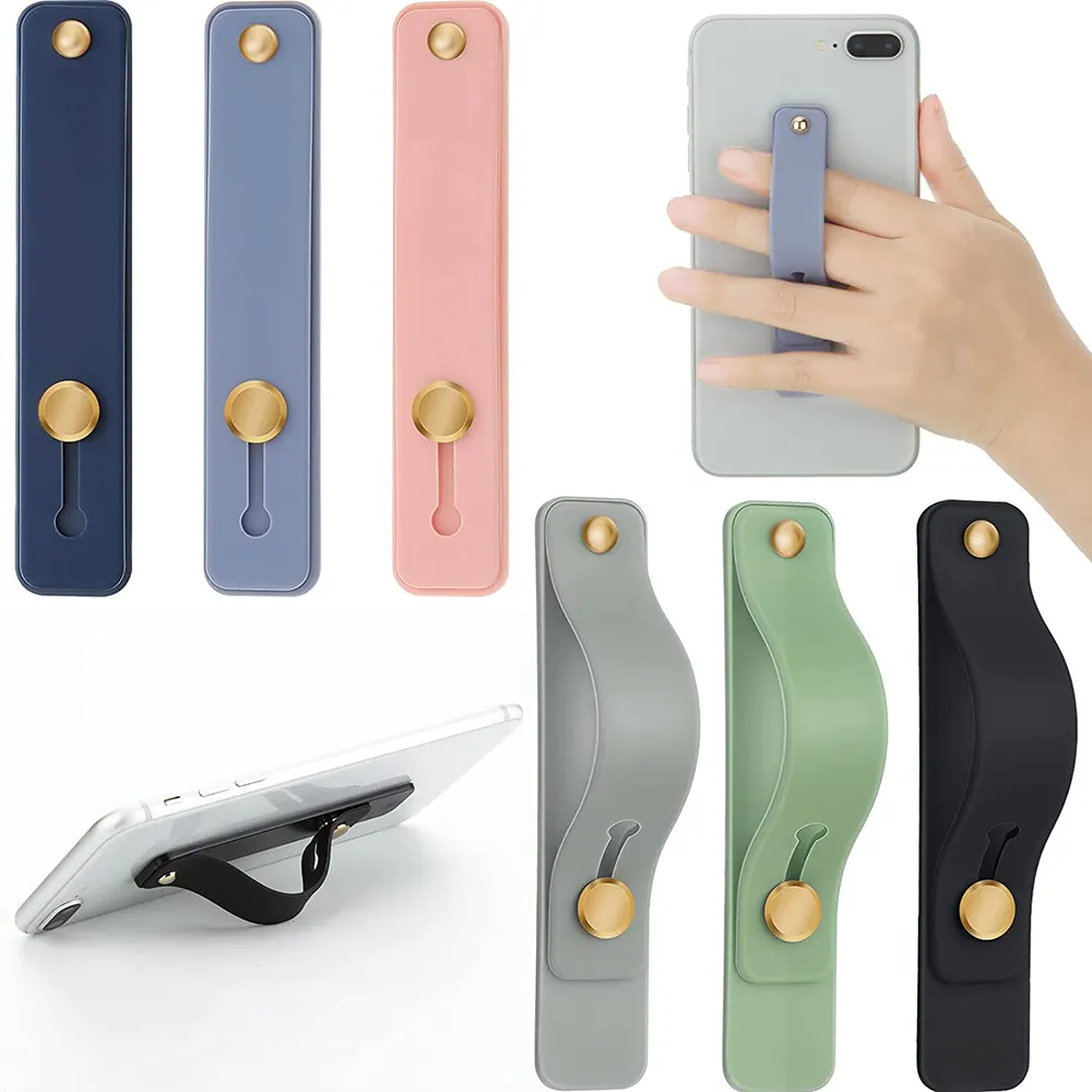Mobile Phone Strap Finger Grip Holder, Telescopic Cell Phone Grip Stand Universal Finger Kickstand for Smartphones