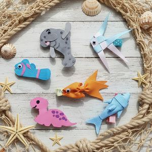 Petit bébé filles dessin animé lamantin dauphin poisson rouge petit ruban cheveux arc avec demi-doublé clip enfants <span class=keywords><strong>barrette</strong></span> - Product Image 1