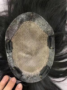 Extensiones de cabello humano para <span class=keywords><strong>hombre</strong></span>, tupé de seda con Base de seda, en oferta de <span class=keywords><strong>AMAZON</strong></span> - Product Image 5