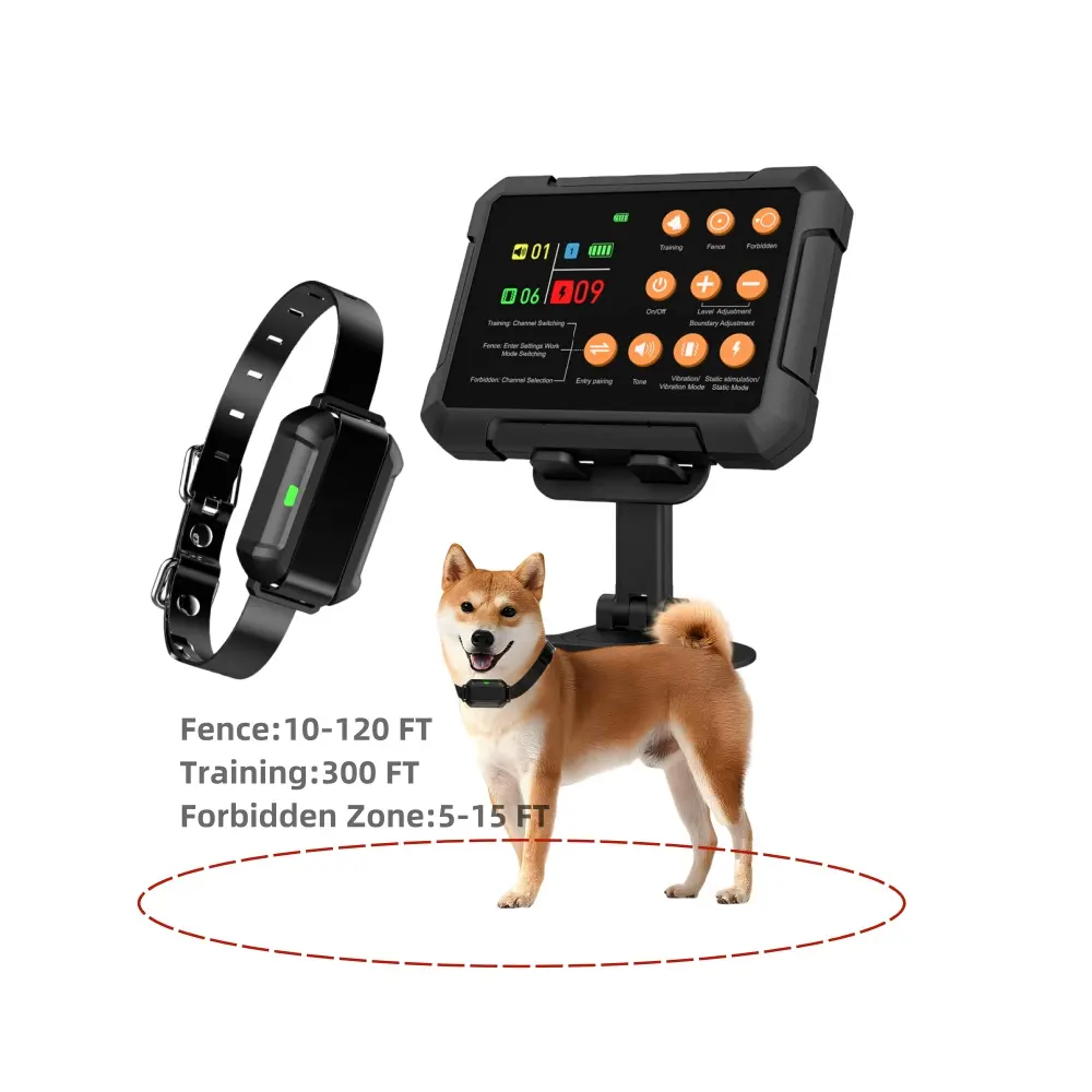 Nuevo producto patentado, portátil, recargable, 10-120 pies, distancia de precisión, sistema de valla inalámbrica para perros con zona prohibida