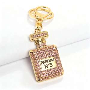 <b>Customized</b> Alloy <b>Keychain</b> with Crystal Pendant and Enamel Compass, Fashion and Lightweight, Ideal Birthday Present for Women - Product Image 5