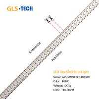 WS2812B Strip LED yang Dapat Diatur Alamatnya 144LEDs/m - 5V SMD5050 Lampu Piksel RGB, Warna Impian Kepadatan Tinggi untuk Lampu Latar TV Gaming DIY (5m)