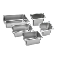 Bac GN en acier inoxydable rectangulaire pour restaurant, hôtel, buffet, boulangerie, conteneur gastronomique