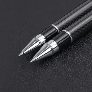 Customized Luxury Gift Pen Roller Ball Pen Carbon Fiber Metal Pen With Box Package