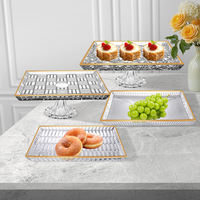 Modern rechthoekig glazen dinerbord voor restaurant- en hotelgebruik, aanpasbaar, duurzaam, voedselveilig, geschikt voor fruit en gerechten voor de keuken.