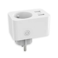 Prise intelligente WiFi 16A EU, application Tuya, contrôle à distance, minuterie, protection contre les surcharges, surveillance de la consommation d'énergie, prise intelligente USB avec mesure