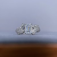Bague Cactus pour Femme Mlluki en Argent Sterling 925 avec Moissanite 1 Carat 5x7 en forme de cube de sucre