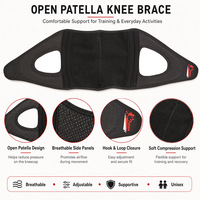 Genouillère de sport unisexe noire réglable, légère et respirante, avec fermeture auto-agrippante en néoprène N-Cloth pour la rééducation