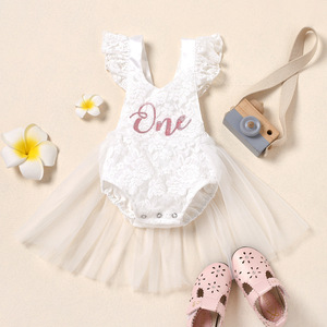 Nuovi arrivi Baby Girl Tutu pagliaccetto Set Toddler <span class=keywords><strong>1st</strong></span> Birthday Party Clothes pagliaccetto <span class=keywords><strong>2</strong></span> anni vestito da compleanno per bambina - Product Image 2