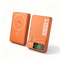 Batterie externe magnétique sans fil à charge rapide 20W PD, chargeur portable en alliage d'aluminium avec support de téléphone intégré