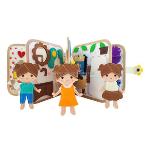 Libro de actividades Montessori para niños pequeños, libro ocupado, libro silencioso de fieltro con 10 páginas para el aprendizaje preescolar, juguetes educativos para el tiempo de barriga - Product Image 1