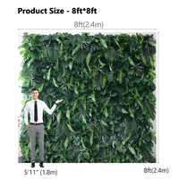 Mur de fleurs artificielles en gros, panneau de fond floral 3D de 2,4 m x 2,4 m pour décoration de mariage