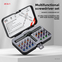 Kit de tournevis à cliquet magnétique 33 en 1 avec embouts S2 haute dureté, outil de réparation professionnel pour la maison et le bricolage, coffret pour hommes