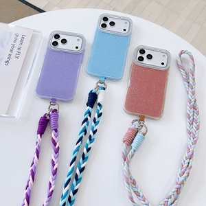 Funda con cordón y diamantes para <span class=keywords><strong>iPhone</strong></span> 17 Pro, 16, 15 Pro Max, 14 <span class=keywords><strong>Plus</strong></span>, 13 Pro; Funda brillante para <span class=keywords><strong>iPhone</strong></span> 12/11 Pro Max - Product Image 1
