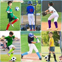 Chaussettes de football personnalisées avec logo OEM, violettes, de qualité supérieure, pour jeunes, rembourrées, anti-ampoules, extensibles, pour le baseball, le softball, les sports d'équipe, le football