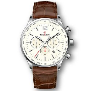 Montre décontractée personnalisée ODM OEM avec grand cadran de 45 mm, chronographe multifonction, mouvement à quartz Miyota 0S20 - Product Image 1