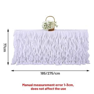 Falda de Mesa de Chifón al por Mayor, Diseño Rectangular de 6 pies en Color Champán para Bodas - Product Image 2