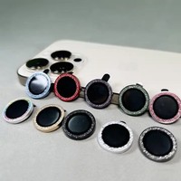 Nouvelle protection d'écran pour objectif d'appareil photo avec paillettes pour 11/12/13/14/15/16/17 Pro Max, ultra-fine 0,3 mm, dureté 9H, couverture intégrale