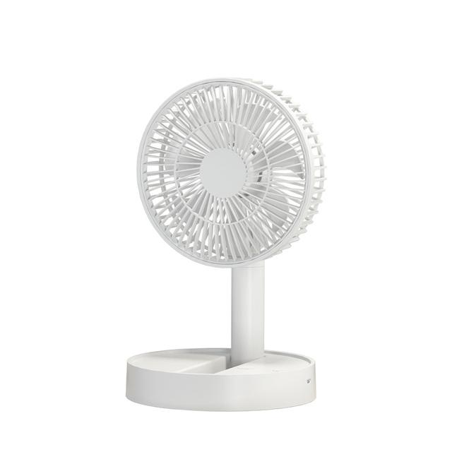 Home Office USB Rechargeable Desktop Telescopic Fan Mini Portable Hand Folding Fan