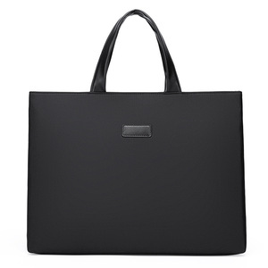 Sac pour ordinateur portable en tissu Oxford imperméable, mallette d'affaires portable, sac de voyage à bandoulière pour homme, mallette en cuir personnalisable avec logo pour homme - Product Image 1