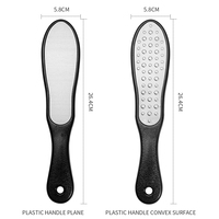 Outils professionnels de pédicure en acier inoxydable : Râpe à pieds double face à long manche pour éliminer les callosités et peaux mortes