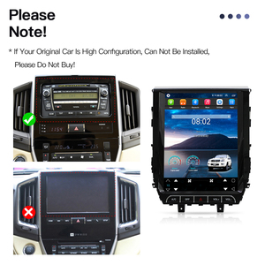 HFMidia Autoradio 12,1 pouces avec écran vertical, unité multimédia vidéo pour Toyota Land Cruiser 2016-2021, CarPlay sans fil - Product Image 6