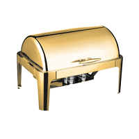 AIRUISI Electric Edelstahl Roll Top Buffet Herd Langlebiges Gold Catering Hot Pot Chafing Dish Warmer Roll Hotels Restaurants