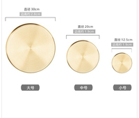 Plateau de rangement multifonction en acier inoxydable de style nordique pour la vaisselle, la salle de séjour et la salle de bain, design rond doré