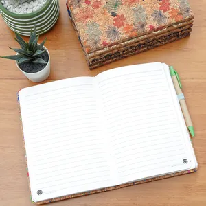 Milieuvriendelijke Kurk Hoes Briefpapier Op Maat Maandelijks Dagboek Afdichting Hardcover Planner Notebook Met Balpen