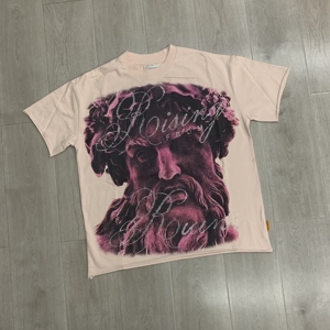 T-shirt da uomo girocollo di alta qualità, nuovo arrivo, 240 grammi, in maglia, streetwear, <span class=keywords><strong>hip</strong></span> <span class=keywords><strong>hop</strong></span>, <span class=keywords><strong>abbigliamento</strong></span> firmato da uomo - Product Image 2