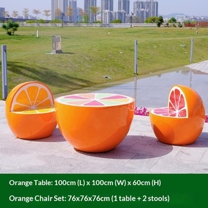 Tabouret de jardin en fibre de verre vert et rouge en forme de pastèque pour enfants, idéal pour parcs et centres commerciaux - Product Image 6