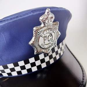 Sombreros de oficial de policía, sombrero de policía azul marino para fiesta de disfraces, sombreros de uniforme de Cosplay de Halloween para hombres, mujeres y niños - Product Image 3