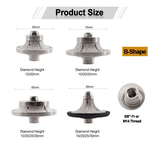 B loại vaccuum <span class=keywords><strong>brazed</strong></span> kim cương tay hồ sơ bánh xe Router bit Granite đá cẩm thạch thạch anh đá viền mài đánh bóng bullnose - Product Image 3