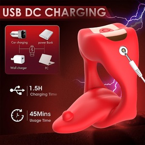 Anello Vibrante a Forma di Lingua per Massaggio Punto G Maschile, Anelli per Pene Vibranti, Giocattoli Sessuali Maschili - Product Image 5