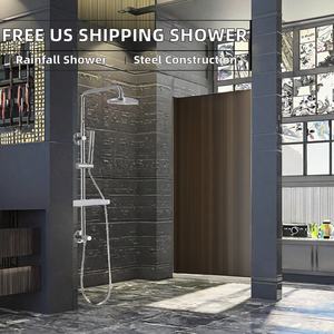 Free US Shipping <b>Deck</b> Mount <b>Brushed</b> Stainless Steel Chrome Plated Ceramic Shower Head Rain Spray Apartment Hotel Villa Easy JK04 - Product Image 4