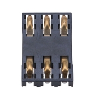 Connecteur de carte SIM simple 6 broches, matériau de contact en alliage de cuivre plaqué or, connecteur de carte intelligente, matériau de contact en alliage de cuivre plaqué or SMD