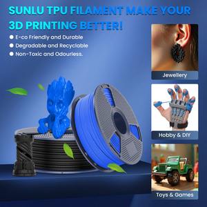 Filament SUNLU TPU 95A 0,5 kg 1,75 mm pour imprimante 3D, haute élasticité, résistant à la chaleur, livraison rapide, options multicolores - Product Image 6