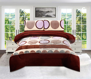 Mùa Đông Thời Trang Sang Trọng Chăn 3Pcs Thiết Lập Mùa Đông Ấm Áp Mềm In Flannel Lông Cừu Borrego Mùa Đông Dày Comforter - Product Image 4