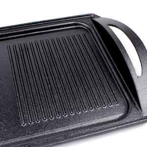 BBQ Cast Iron Dual Purpose Griddle <strong>Pan</strong> Rectangular Flat Fry Roasting Bbq <strong>Grill</strong> <strong>Pan</strong> - Product Image 5