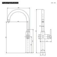 Robinet d'évier de cuisine en acier inoxydable brossé, monocommande avec douchette extractible, bec haut pivotant pour usage en restaurant et hôtel