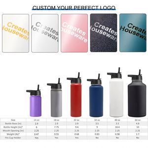 Custom FLASK Sports Water Bottle Large Capacity Double Wall Vacuum Flask Insulated Thermos Stainless Steel 64oz Bottle with Logo - Product Image 4