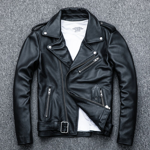 Chaqueta de cuero para hombre de alta resistencia, estilo urbano, con diseño de corazón y huesos en patchwork, de piel de vacuno, tipo bomber con ribetes acanalados - Product Image 3